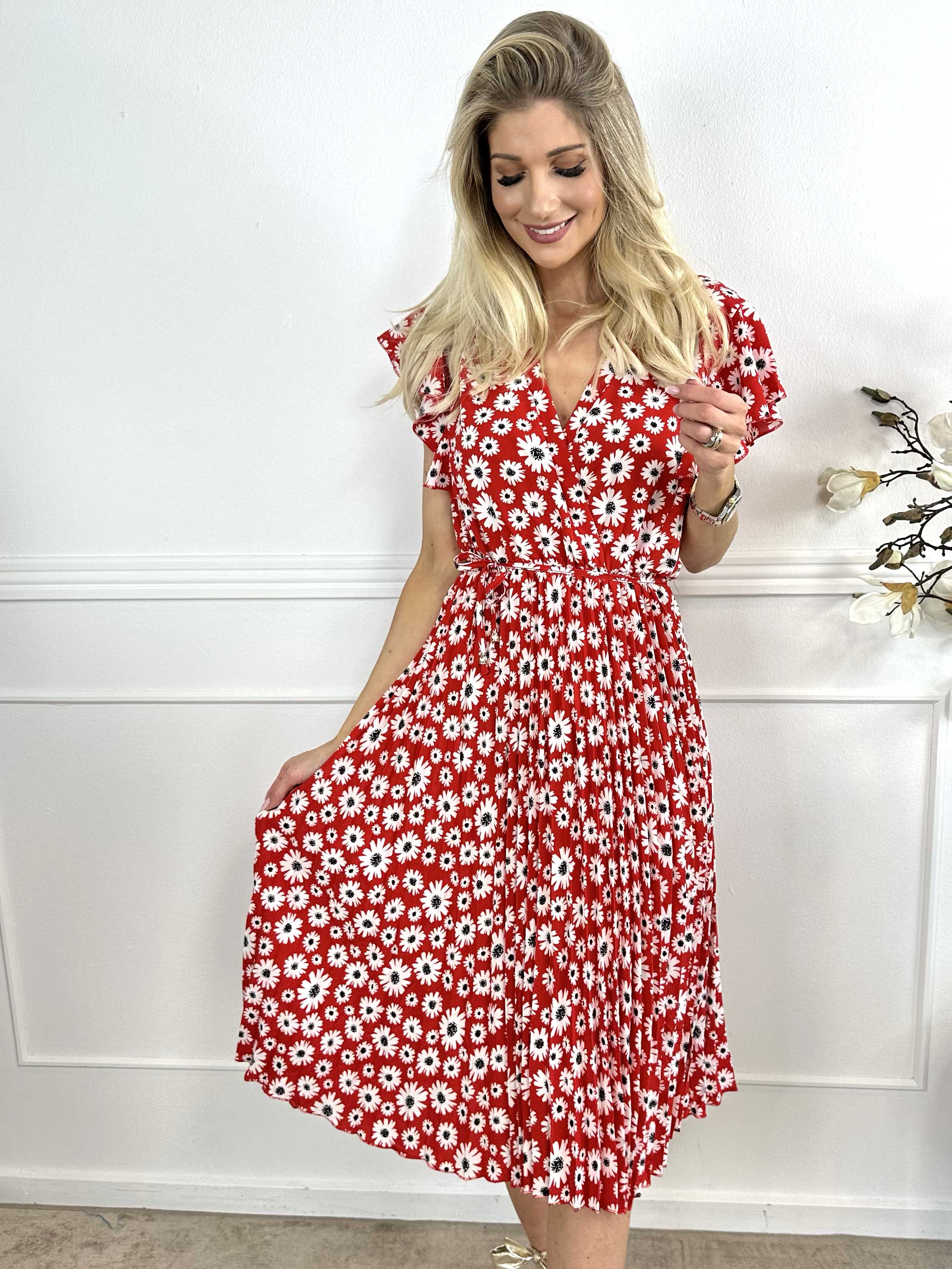 Callidora Flower - Blommig klänning med veck och volanger